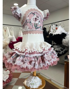 Mod. blanco con estampado floral