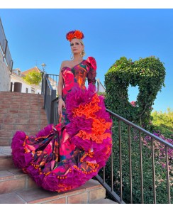 Estampado buganvilla y naranja