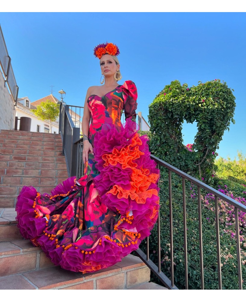 Estampado buganvilla y naranja