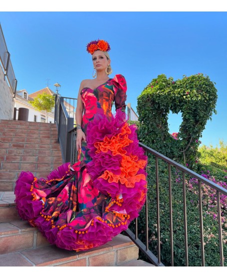 Estampado buganvilla y naranja